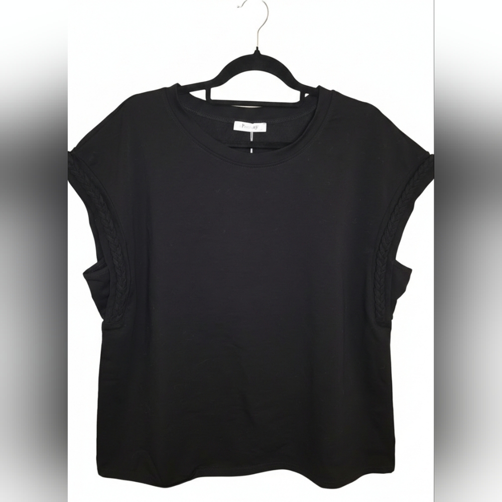 2‎ For $20 Poetsky Braided Detail Black Top – Size 2XL – NWT